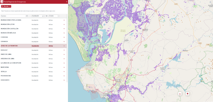 Más de 67542 hectáreas de terreno y 2822 fincas registrales afectadas por las inundaciones sufridas en las comunidades autónomas de Andalucía, Castilla-La Mancha, Extremadura y Galicia